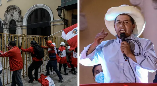 Pedro Castillo condenó agresiones de seguidores de Fuerza Popular en los exteriores de Palacio de Gobierno.