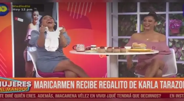 Maricarmen Marín  grita de emoción tras recibir roponcito de marca Gucci de parte de Karla.