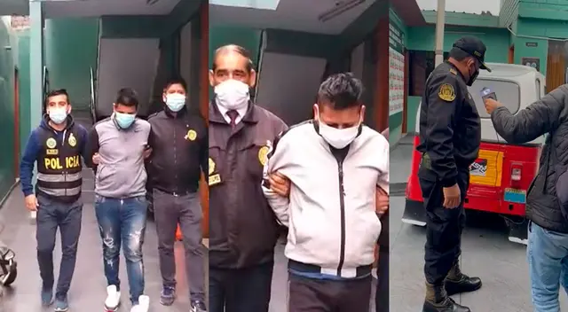 Los detenidos y la mototaxi que usaban para escapar Los detenidos y la mototaxi que usaban para escapar