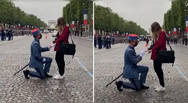 El joven estaba vestido con un uniforme ceremonial y, en medio de espectadores se dejó caer sobre su rodilla derecha. El joven estaba vestido con un uniforme ceremonial y, en medio de espectadores se dejó caer sobre su rodilla derecha.