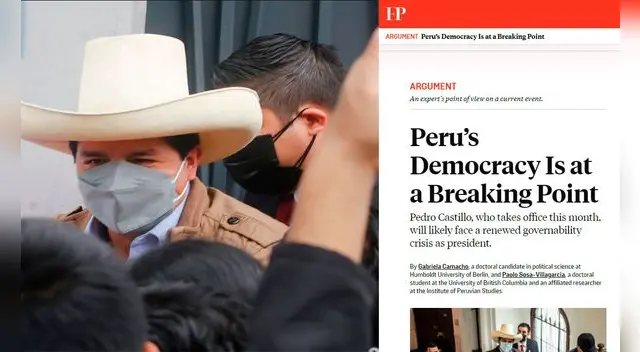 "La historia reciente apunta a la ingobernabilidad más que al autoritarismo", alertaron en el texto de la revista estadounidense. Foto: composición/El Popular/captura de Foreign Policy "La historia reciente apunta a la ingobernabilidad más que al autoritarismo", alertaron en el texto de la revista estadounidense. Foto: composición/El Popular/captura de Foreign Policy