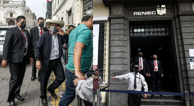 Pedro Castillo llegó a la Reniec para renovar su DNI