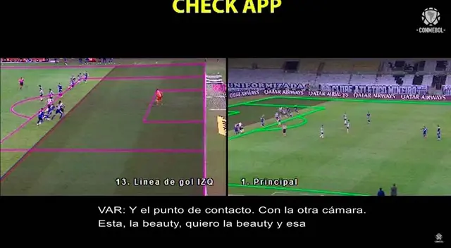 Conmebol publicó a la medianoche el video del VAR.