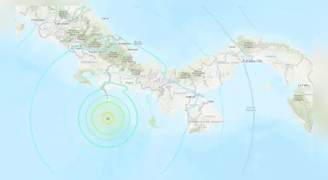 Hasta el momento, no se reportan daños, indicó el Sistema Nacional de Protección Civil de Panamá. Foto: USGS