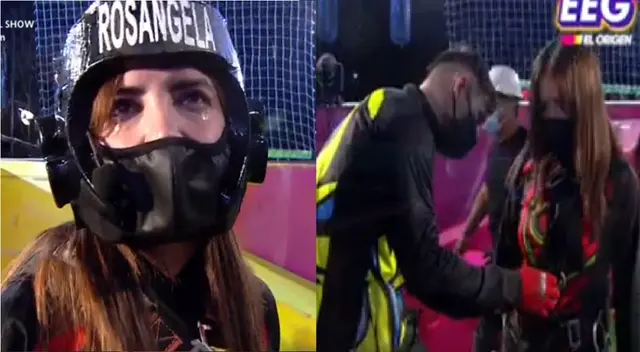 Rosángela Espinoza rompe en llanto en reto de altura de EEG. Rosángela Espinoza rompe en llanto en reto de altura de EEG.