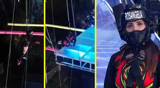 Esto es guerra: Rosángela Espinoza sufre resbalón en vivo durante reto extremo de altura