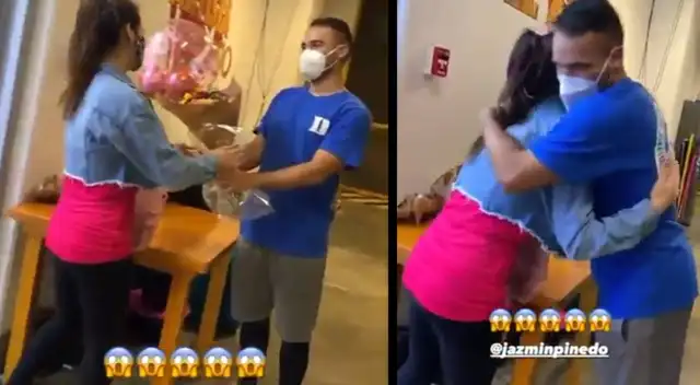 ítalo Valcárcel sorprende a Jazmín Pinedo con un ramo de rosas ítalo Valcárcel sorprende a Jazmín Pinedo con un ramo de rosas