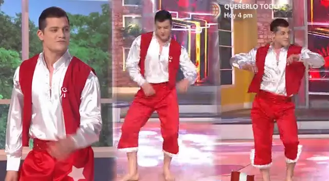 Gino Pesaressi sorprende a televidentes al bailar festejo. Gino Pesaressi sorprende a televidentes al bailar festejo.