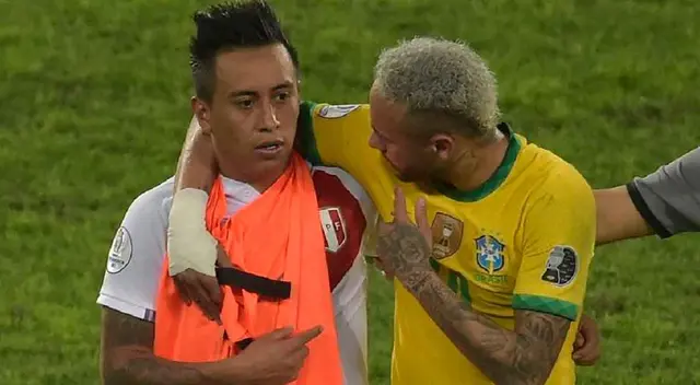 Christian Cueva y Neymar se abrazaron luego del partido en Copa América 2021. Christian Cueva y Neymar se abrazaron luego del partido en Copa América 2021.