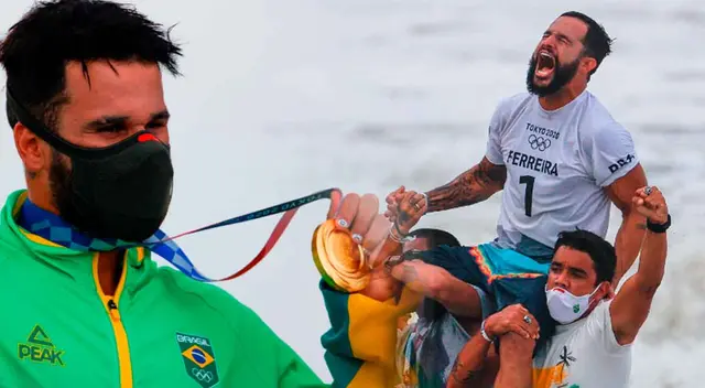 Brasil se lleva la presea dorada en el surf. Brasil se lleva la presea dorada en el surf.