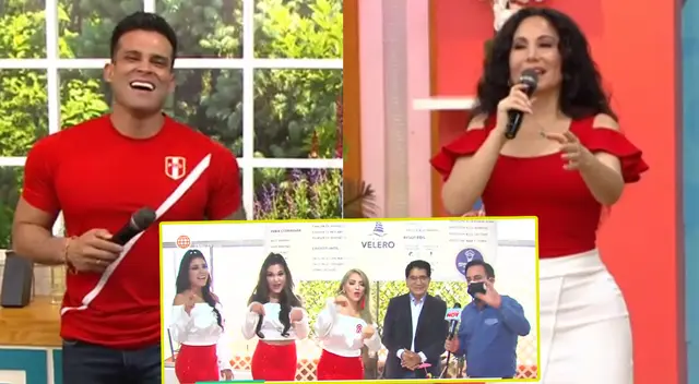 Janet Barboza y Christian Domínguez aplauden a Alejandro Zárate de Pintura Roja.