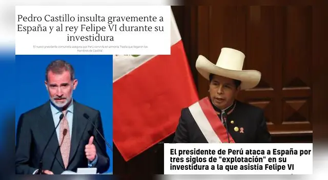 “Insulta a España”: Así informó la prensa española el discurso de Pedro Castillo delante del rey Felipe VI. “Insulta a España”: Así informó la prensa española el discurso de Pedro Castillo delante del rey Felipe VI.