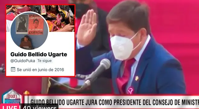 El póster de Guido Bellido se hizo tendencia en Twitter.