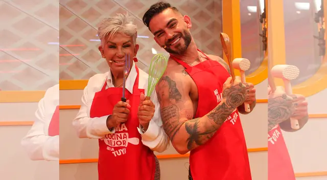 Se lució con su mamá en la cocina. Se lució con su mamá en la cocina.