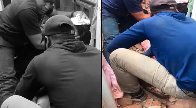 persona fue sepultada por una pared