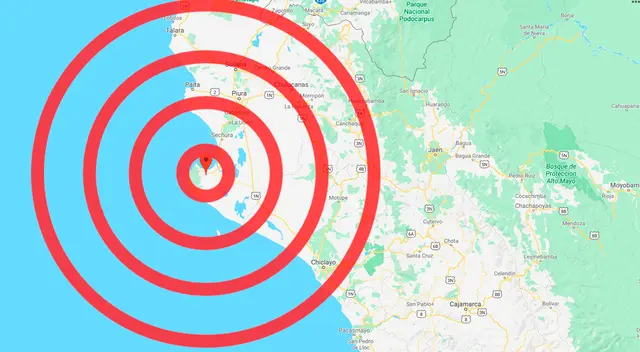Replica de 3.9 grados alertó a la población de Piura. Replica de 3.9 grados alertó a la población de Piura.