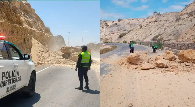 Sismo generó derrumbe en al carretera de Sullana