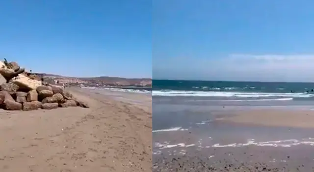 Mar se alejó en varios tramos de dicha localidad.