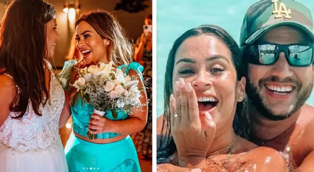 Ethel Pozo atrapa bouquet en boda de su prima. Ethel Pozo atrapa bouquet en boda de su prima.