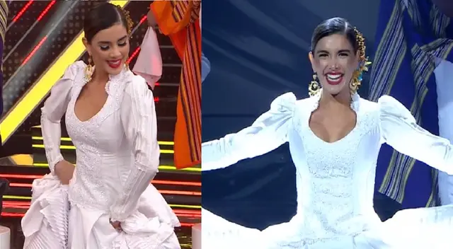 Korina Rivadeneira le brindó un homenaje al Perú al ritmo de marinera.