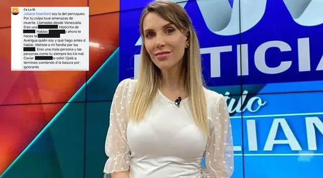 Juliana Oxenford denuncia recibir insultos de dueña del hotel 'perruqueo'.