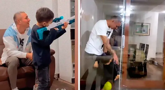 Jean Deza y su pequeño la pasan de lo lindo en casa. Jean Deza y su pequeño la pasan de lo lindo en casa.