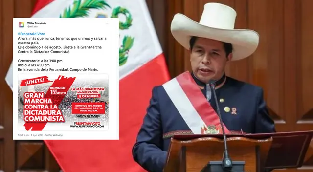 Willax convoca marcha contra Castillo y usuarios dicen que irán a cerrarles el canal Willax convoca marcha contra Castillo y usuarios dicen que irán a cerrarles el canal