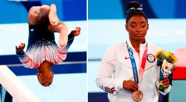 Simone Biles se despidió de los Juegos Olímpicos colgándose la medalla de bronce.