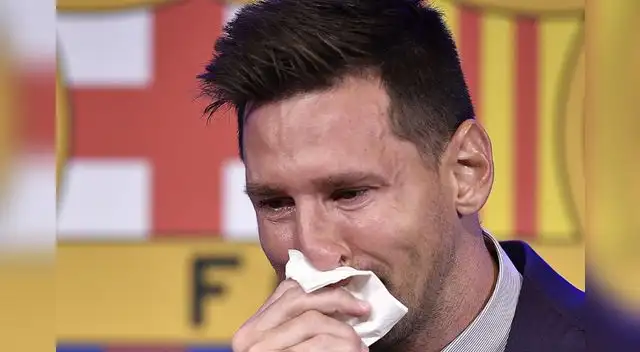 Lionel Messi no pudo aguantar sus lágrimas en su despedida de Barcelona.
