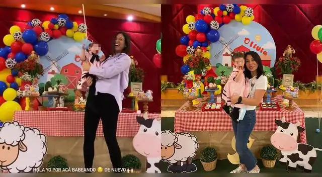 Jazmín Pinedo celebra cumpleaños de su sobrina de un añito.