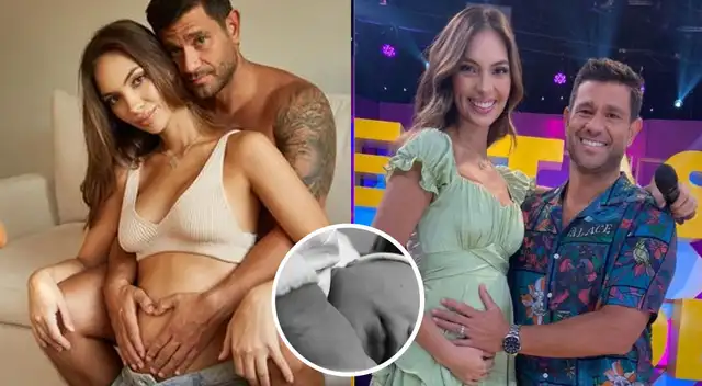 Natalie Vértiz conmovida tras dar a luz a su segundo bebé.