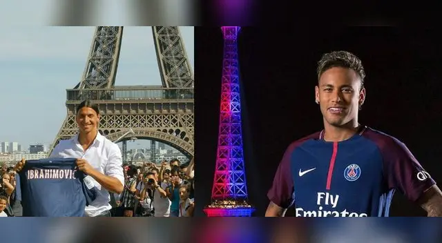 Zlatan y Neymar cuando fueron presentados en el PSG