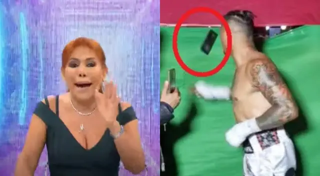 Magaly Medina le dio con palo a Jonathan Maicelo en su programa. Magaly Medina le dio con palo a Jonathan Maicelo en su programa.