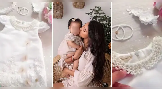 La pequeña Xianna dará de qué hablar con su pequeño y lujoso vestido para su bautizo.