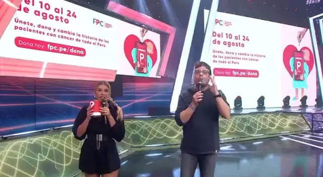 Johanna San Miguel y Gian Piero Díaz, conduciendo