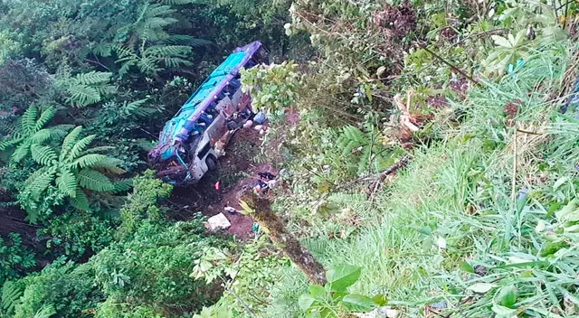 Bus cae a un abismo en la región San Martín.
