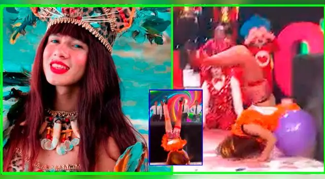 La famosa TikToker, La Uchulú asustó a más de uno en el set tras intentar un reto, y sufre caida en vivo.