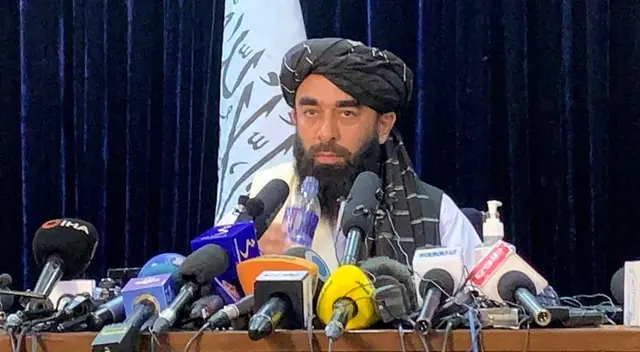 Representante de los talibanes concedió una rueda de prensa este martes en Kabul. Representante de los talibanes concedió una rueda de prensa este martes en Kabul.