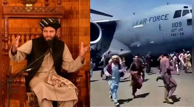 Los afganos desesperados intentaron huir de Afganistán en aviones estadounidenses. Los afganos desesperados intentaron huir de Afganistán en aviones estadounidenses.