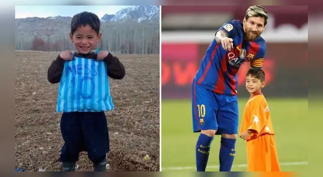 Murtaza Ahmadi cumplió su sueño de conocer a Lionel Messi. Foto: Reuters/Difusión