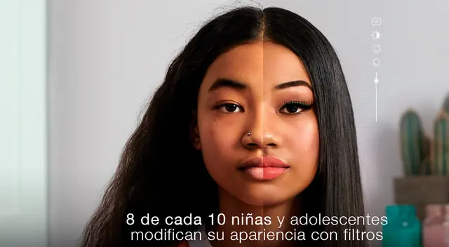 Niñas y adolescentes usan filtros para aparentar su apariencia.