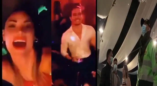 Giussepe Benigni y Grace Becerra captados en juerga que terminó con intervención policial