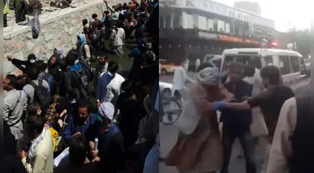 Miles de afganos se encuentran a la afueras del aeropuerto de Kabul para escapar de los talibanes. Miles de afganos se encuentran a la afueras del aeropuerto de Kabul para escapar de los talibanes.