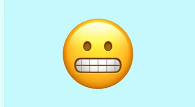Emoji de la carita con los dientes apretados de WhatsApp