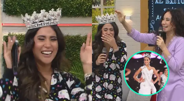 Melissa Paredes recibió una corona de papel por parte de Janet Barboza, y fue blanco de burlas por parte de Belén Estévez. Melissa Paredes recibió una corona de papel por parte de Janet Barboza, y fue blanco de burlas por parte de Belén Estévez.