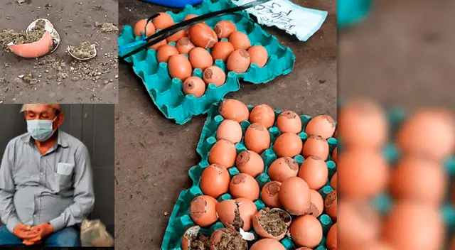 El detenido y los huevos con droga