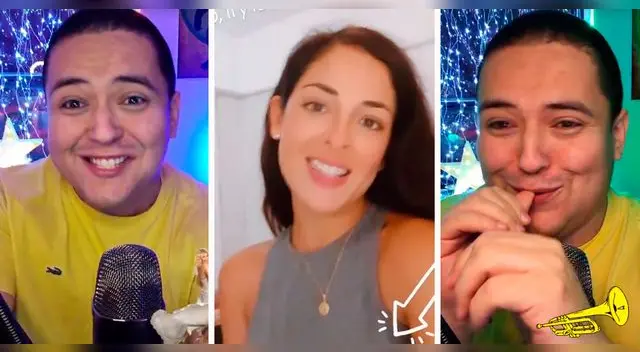 Samuel Suárez no dudó en reírse un rato de los cambios de tema de Andrea Luna.