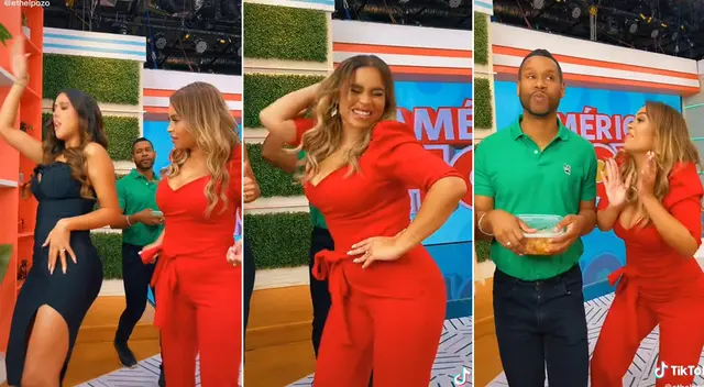 Edson Dávila, Melissa Paredes y Ethel Pozo hace challenge de 'Dame un paso'.