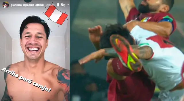 Gianluca Lapadula celebra el triunfo peruano con el diente roto Gianluca Lapadula celebra el triunfo peruano con el diente roto