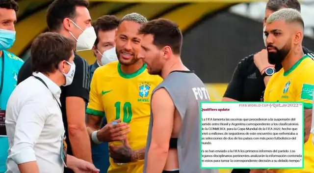 La FIFA lamentó el bochornoso momento que se vivió en el clásico de las Eliminatorias Sudamericanas.